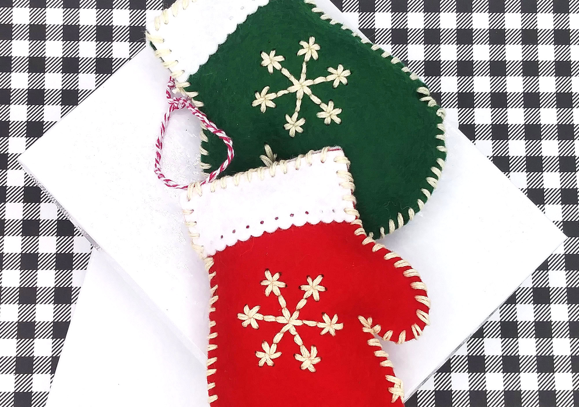 Stitched Mitten Ornaments