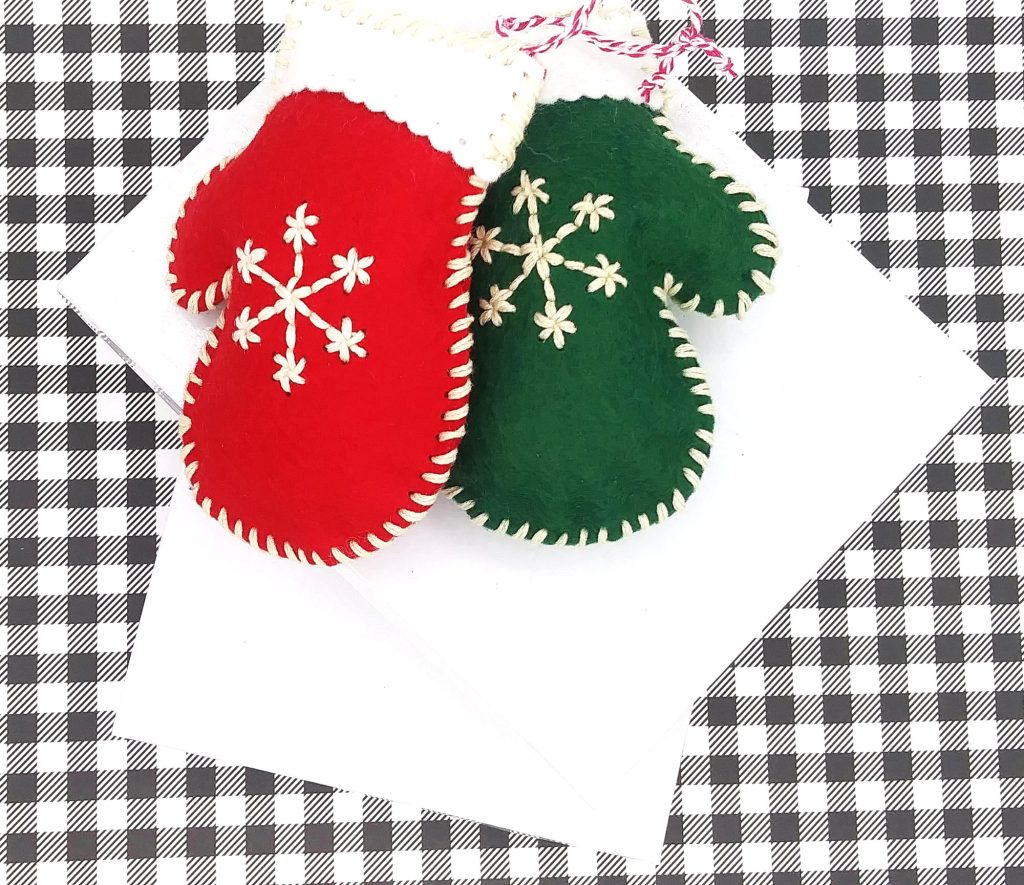 Stitched Mitten Ornaments
