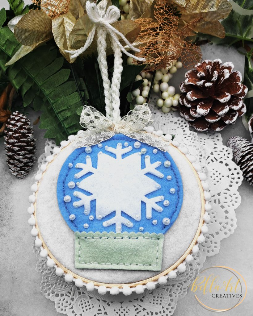 Felt Stitching Ornament on Embroidery Hoop for the First Time