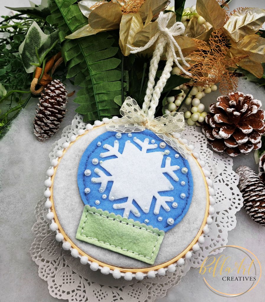 Felt Stitching Ornament on Embroidery Hoop for the First Time