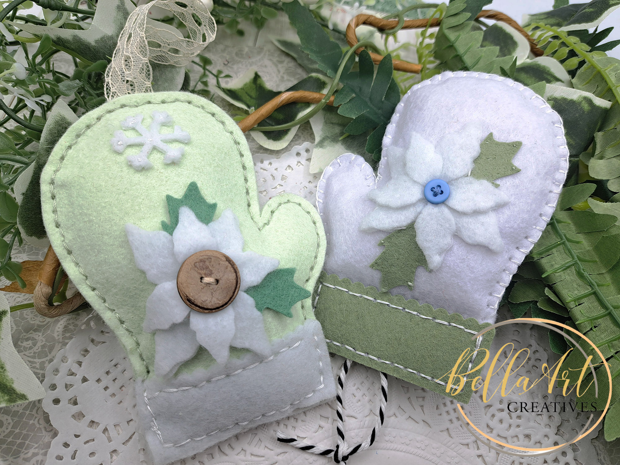 Stitched a Matching Mitten Ornament