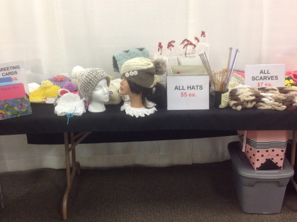 Indoor Yard Sale several years ago where I sold my crochet and knit makes ~ BellaArt Creatives