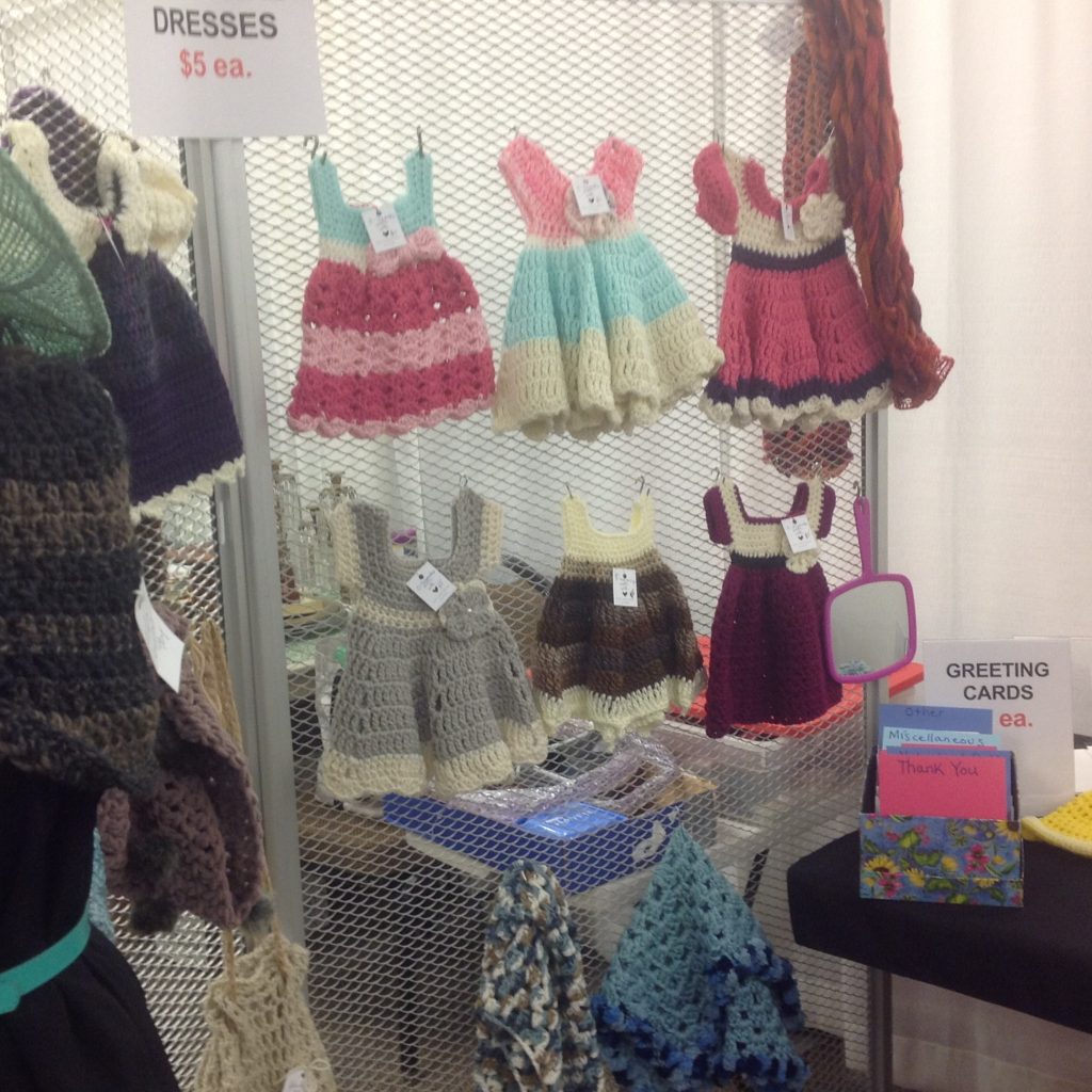 Indoor Yard Sale several years ago where I sold my crochet and knit makes ~ BellaArt Creatives